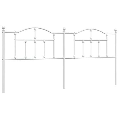 vidaXL Headboard | White | Powder-Coated Steel | Double | Attractive Design