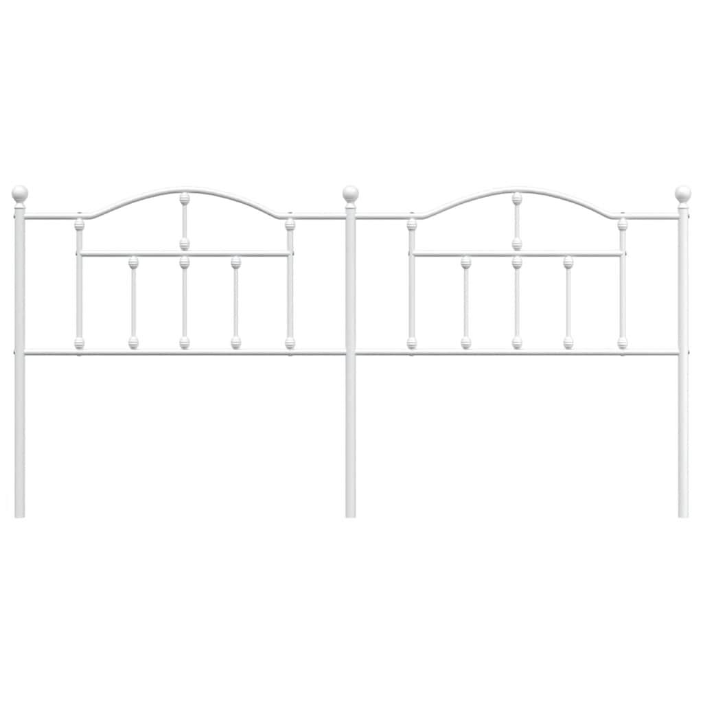 vidaXL Headboard | White | Powder-Coated Steel | Double | Attractive Design