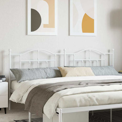 vidaXL Headboard | White | Powder-Coated Steel | Double | Attractive Design