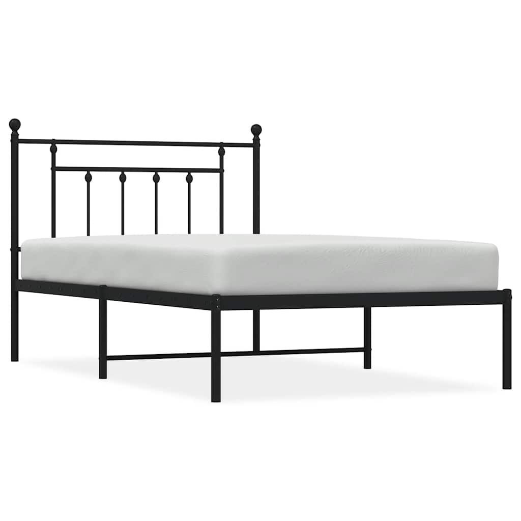 vidaXL Bed Frame | Black | Steel | Single | Bed Frame | Rectangular | Industrial