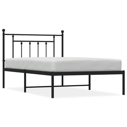 vidaXL Bed Frame | Black | Steel | Single | Bed Frame | Rectangular | Industrial