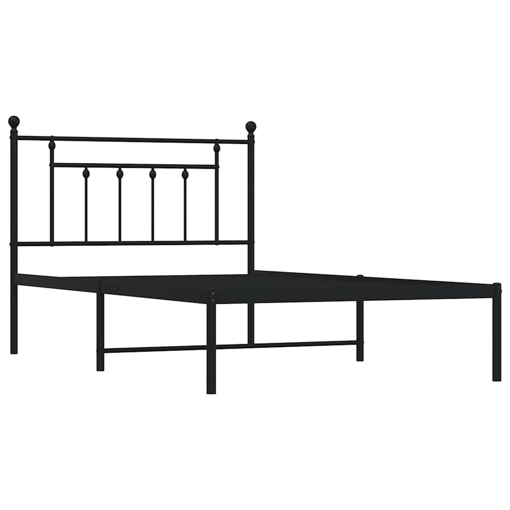vidaXL Bed Frame | Black | Steel | Single | Bed Frame | Rectangular | Industrial