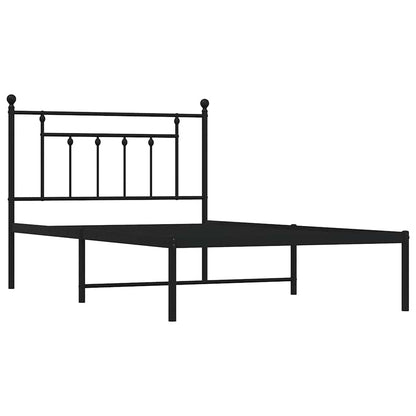 vidaXL Bed Frame | Black | Steel | Single | Bed Frame | Rectangular | Industrial