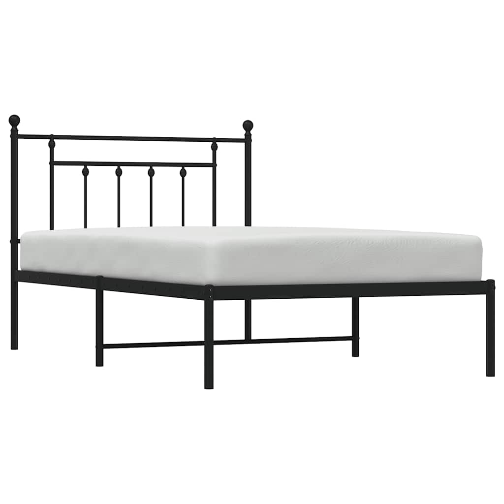 vidaXL Bed Frame | Black | Steel | Single | Bed Frame | Rectangular | Industrial