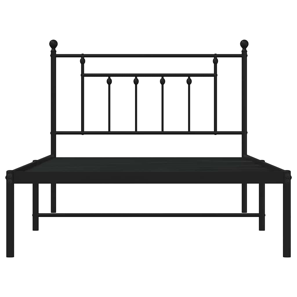 vidaXL Bed Frame | Black | Steel | Single | Bed Frame | Rectangular | Industrial