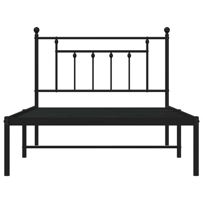 vidaXL Bed Frame | Black | Steel | Single | Bed Frame | Rectangular | Industrial