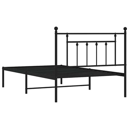 vidaXL Bed Frame | Black | Steel | Single | Bed Frame | Rectangular | Industrial