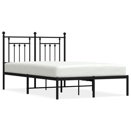 vidaXL Bed Frame | Black | Powder-coated steel | Small Double | Metal Bed Frame