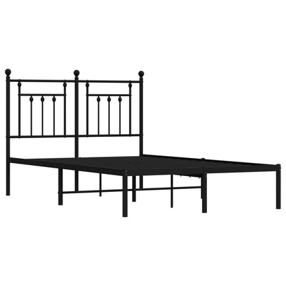vidaXL Bed Frame | Black | Powder-coated steel | Small Double | Metal Bed Frame