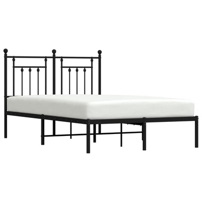 vidaXL Bed Frame | Black | Powder-coated steel | Small Double | Metal Bed Frame