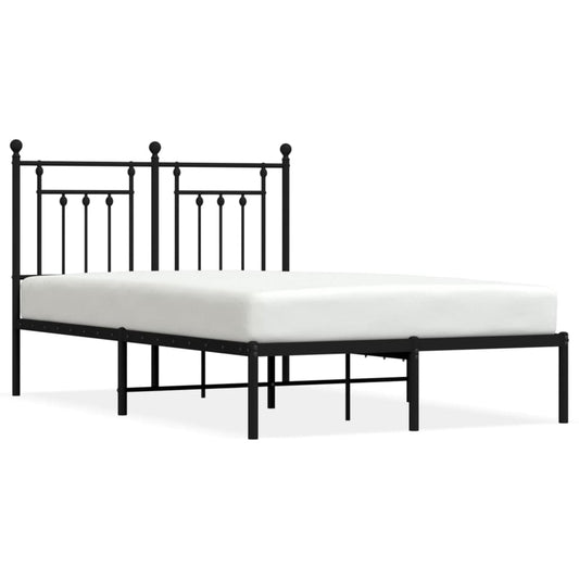 vidaXL Bed Frame | Black | Powder-Coated Steel | Double | Bed Frame