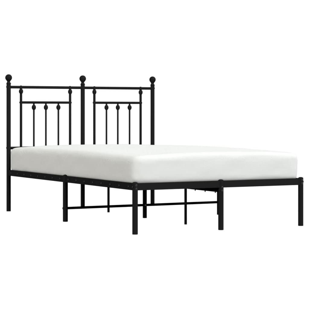 vidaXL Bed Frame | Black | Powder-Coated Steel | Double | Bed Frame