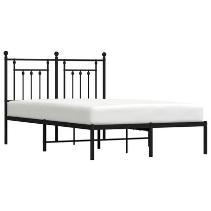 vidaXL Bed Frame | Black | Powder-Coated Steel | Double | Bed Frame