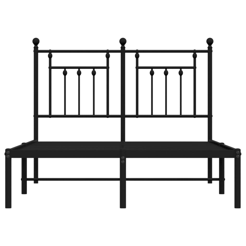 vidaXL Bed Frame | Black | Powder-Coated Steel | Double | Bed Frame