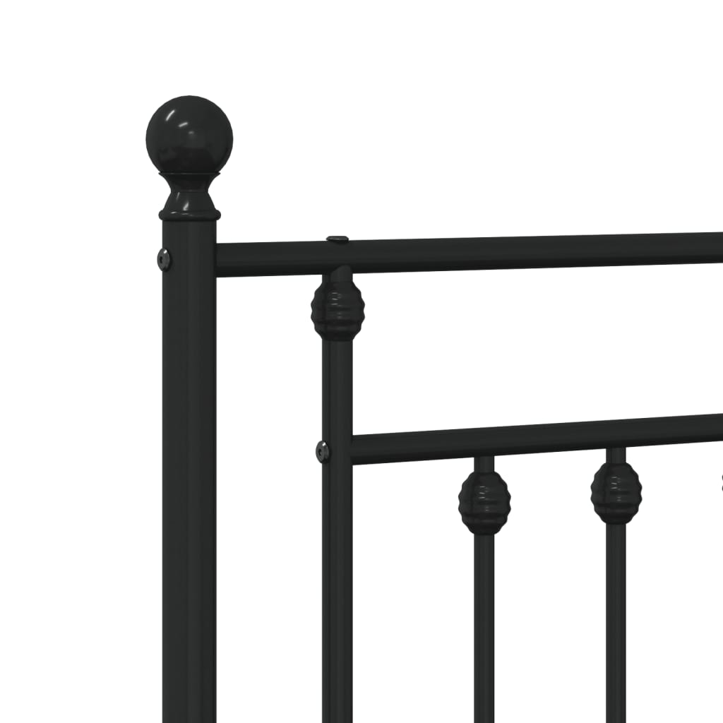 vidaXL Bed Frame | Black | Powder-Coated Steel | Double | Bed Frame