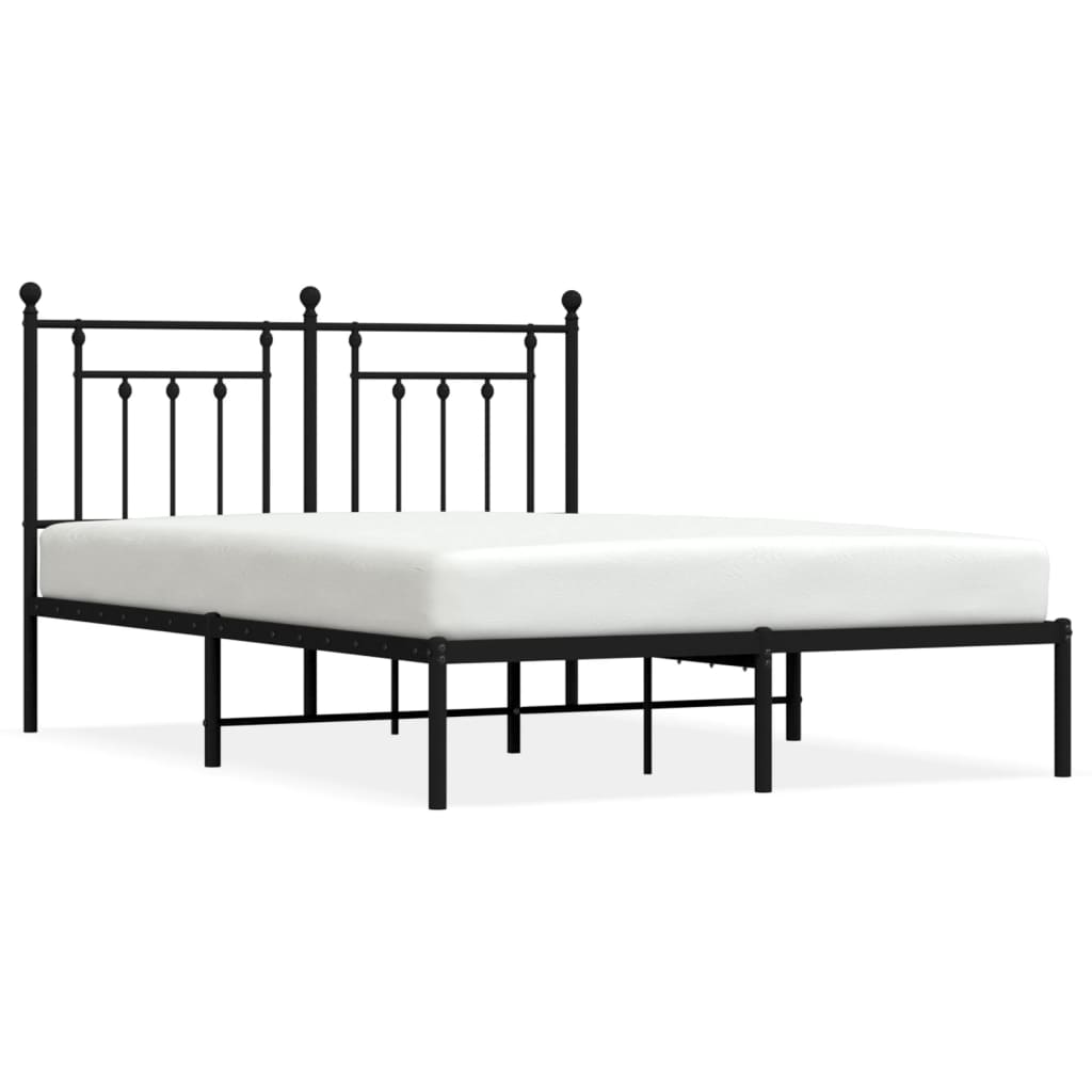 vidaXL Bed Frame | Black | Steel | 140x190 cm | Bed Frame | Rectangular