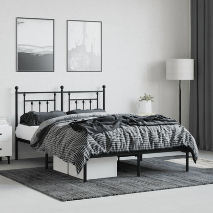 vidaXL Bed Frame | Black | Steel | 140x190 cm | Bed Frame | Rectangular