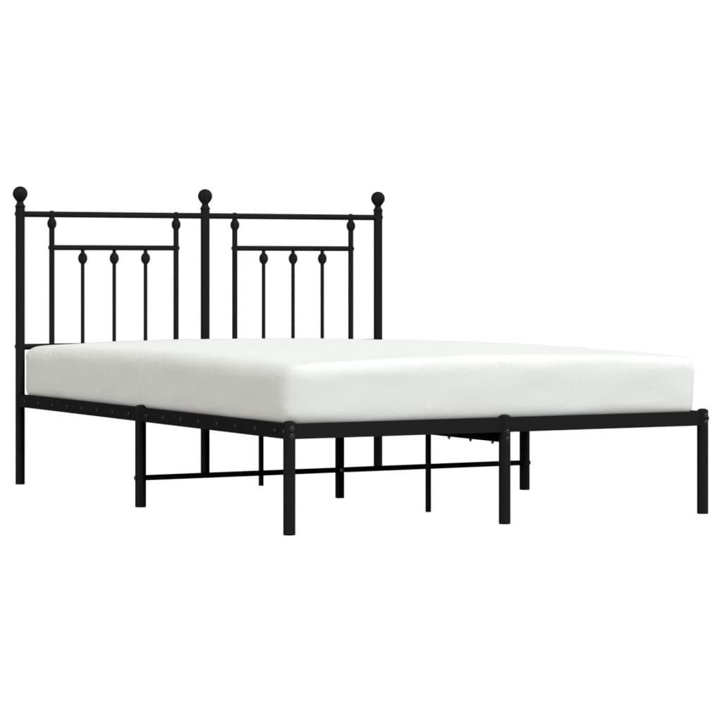 vidaXL Bed Frame | Black | Steel | 140x190 cm | Bed Frame | Rectangular