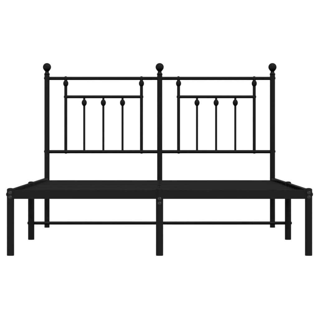 vidaXL Bed Frame | Black | Steel | 140x190 cm | Bed Frame | Rectangular