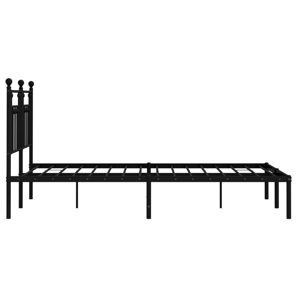 vidaXL Bed Frame | Black | Steel | 140x190 cm | Bed Frame | Rectangular