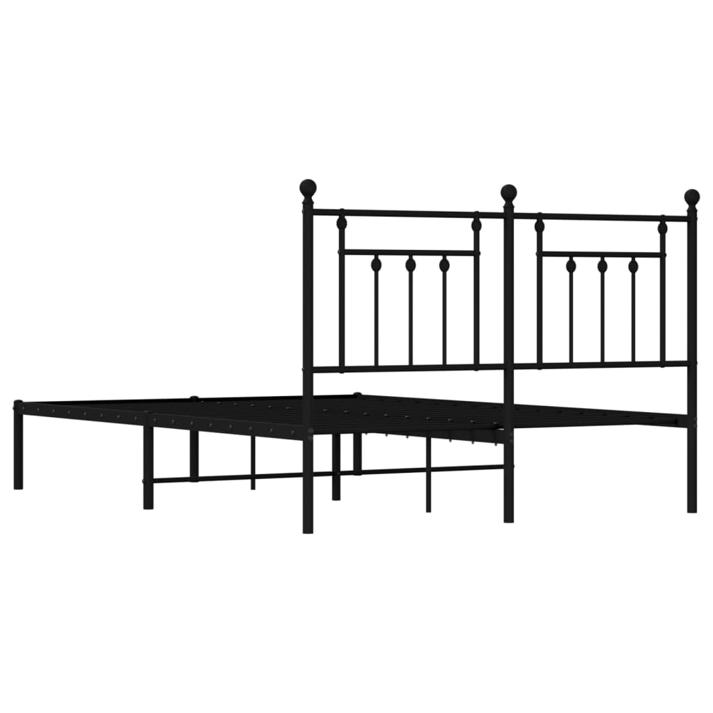 vidaXL Bed Frame | Black | Steel | 140x190 cm | Bed Frame | Rectangular