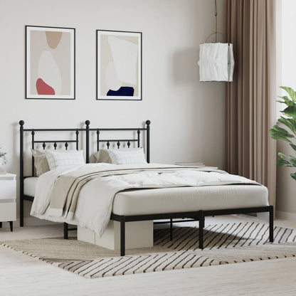 vidaXL Bed Frame | Black | Steel | 140x190 cm | Bed Frame | Rectangular
