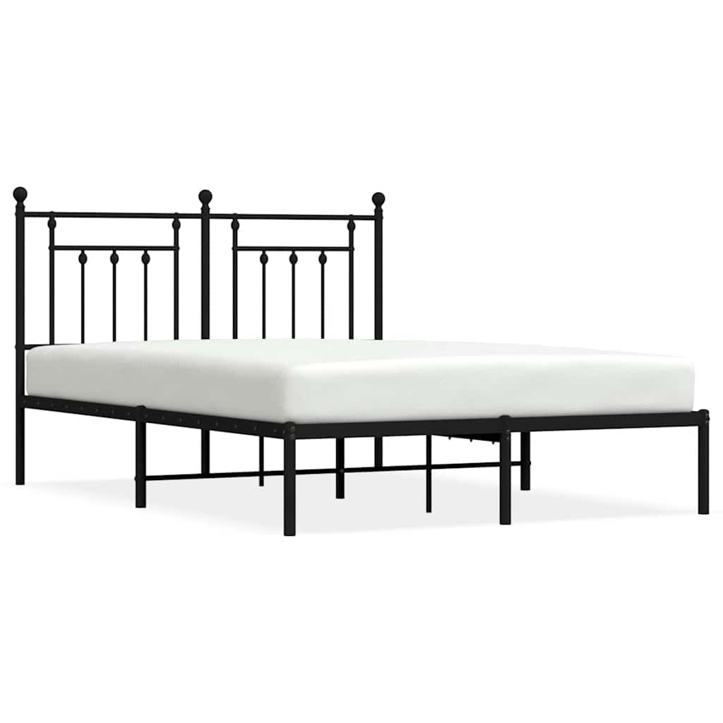vidaXL Bed Frame | Black | Steel | 140x200 cm | Bed Frame | Rectangular
