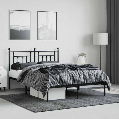 vidaXL Bed Frame | Black | Steel | 140x200 cm | Bed Frame | Rectangular