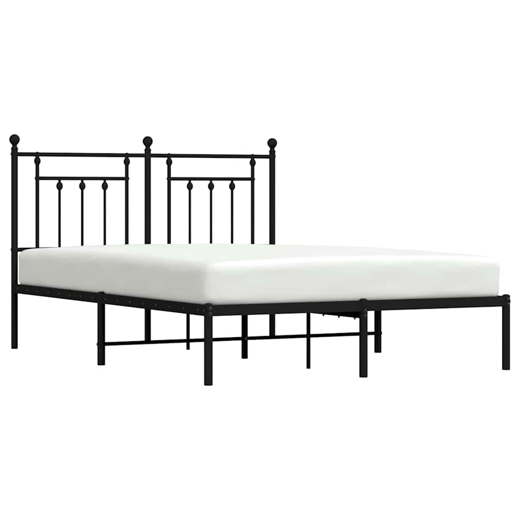 vidaXL Bed Frame | Black | Steel | 140x200 cm | Bed Frame | Rectangular