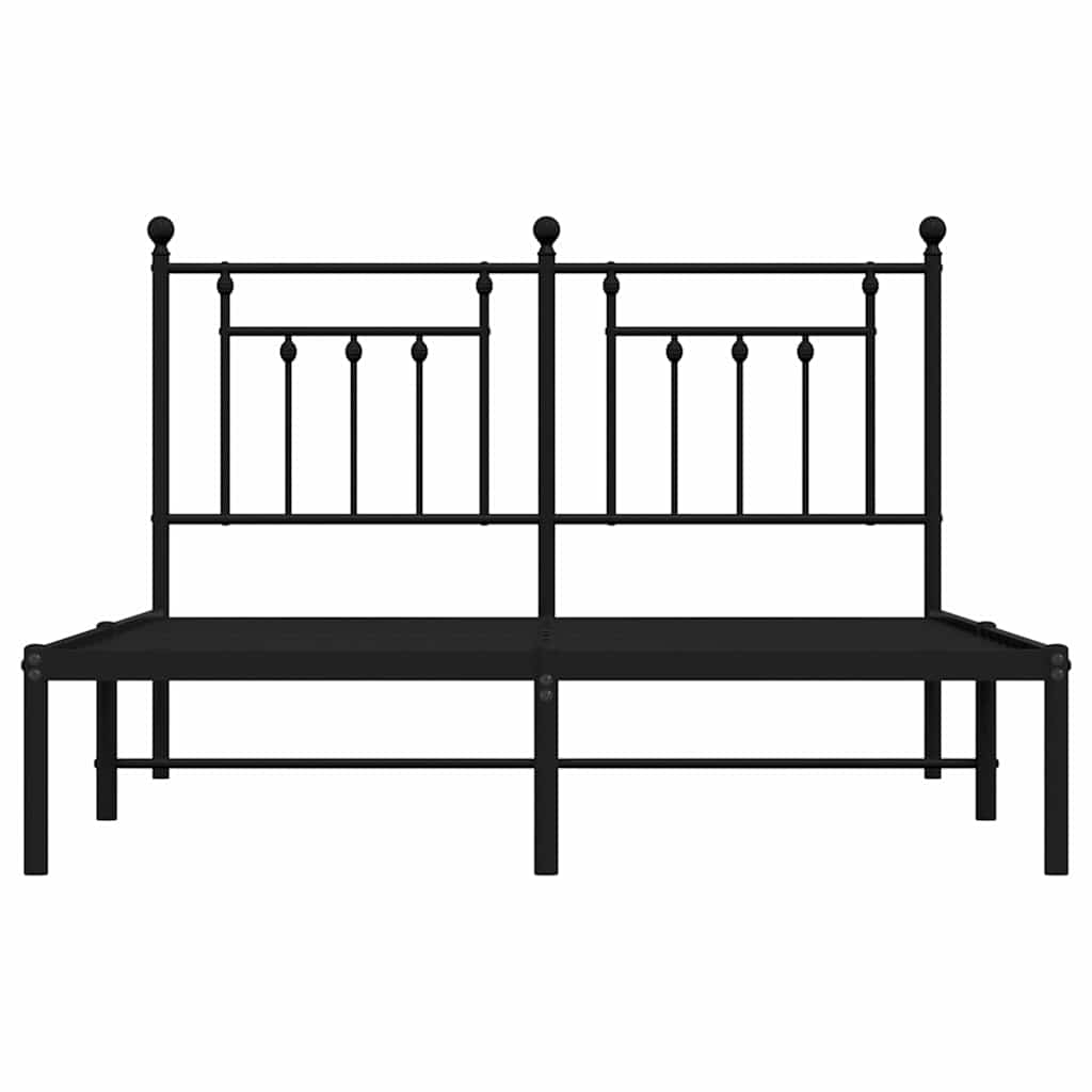 vidaXL Bed Frame | Black | Steel | 140x200 cm | Bed Frame | Rectangular