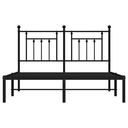 vidaXL Metal Bed Frame without Mattress with Headboard Black 150x200cm