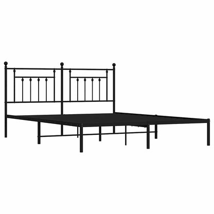 vidaXL Bed Frame | Black | Powder-Coated Steel | Double | Bed Frame