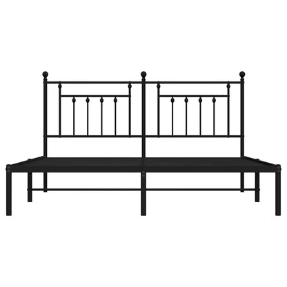 vidaXL Bed Frame | Black | Powder-Coated Steel | Double | Bed Frame