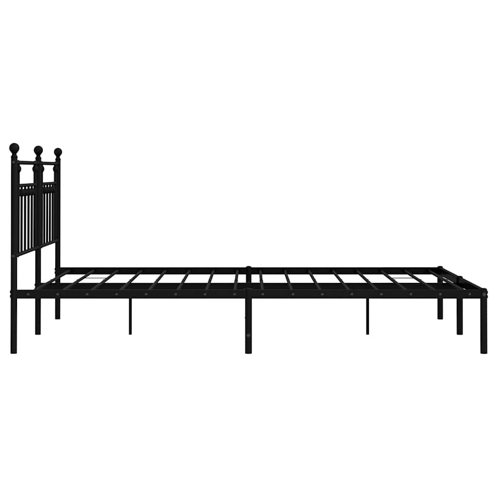 vidaXL Bed Frame | Black | Powder-Coated Steel | Double | Bed Frame