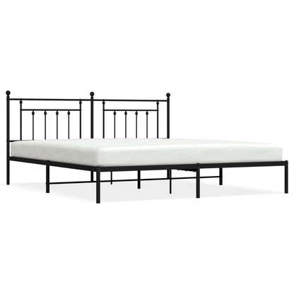 vidaXL Bed Frame | Black | Powder-Coated Steel | 200x200 cm | Bed Frame