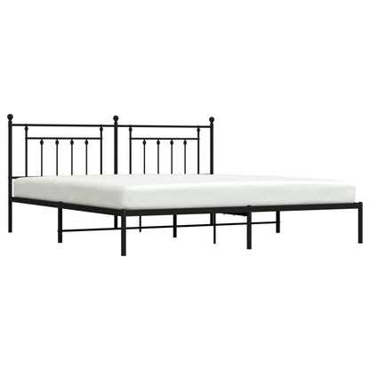 vidaXL Bed Frame | Black | Powder-Coated Steel | 200x200 cm | Bed Frame