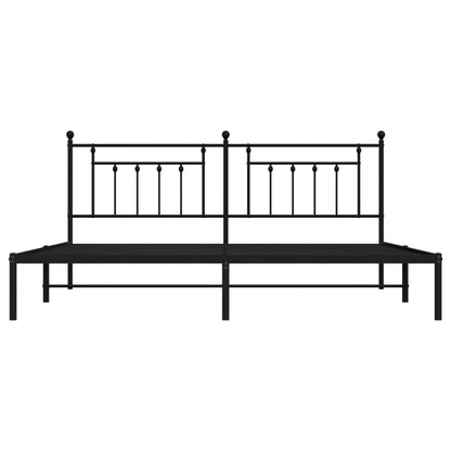 vidaXL Bed Frame | Black | Powder-Coated Steel | 200x200 cm | Bed Frame