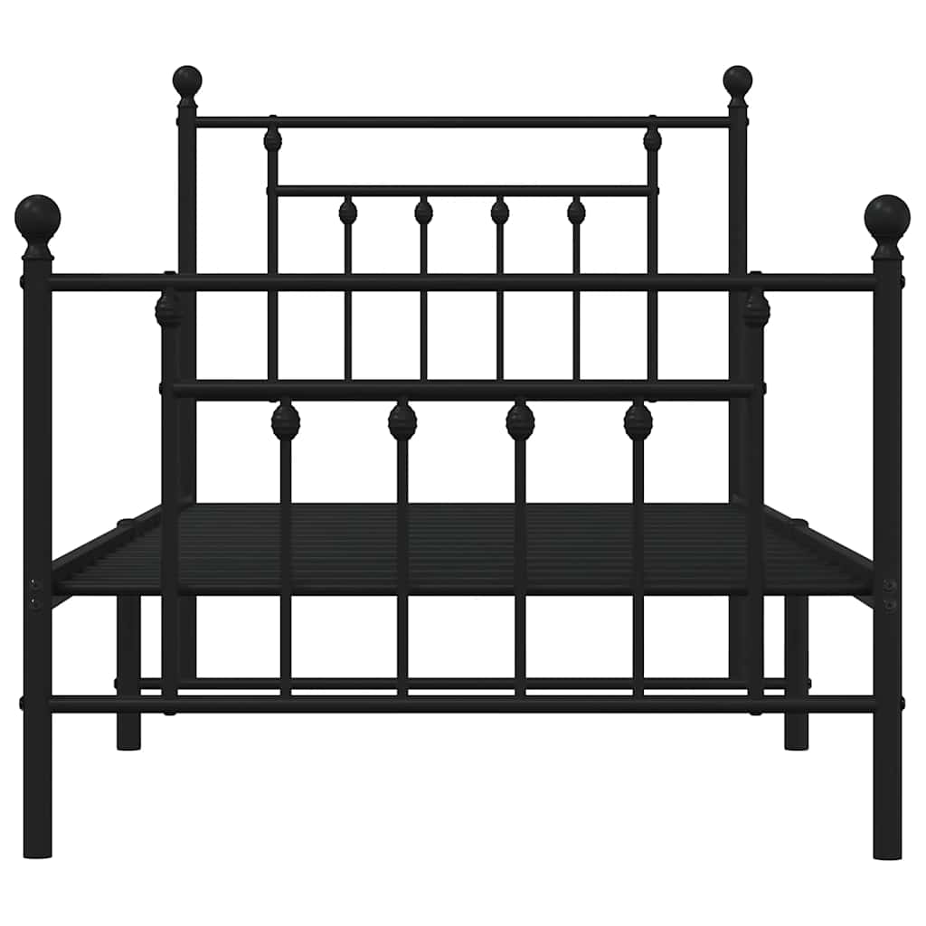 vidaXL Bed Frame | Black | Steel | Single | Bed Frame | Rectangular | Industrial