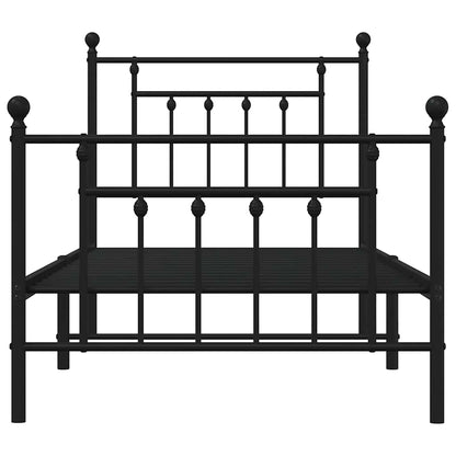 vidaXL Bed Frame | Black | Steel | Single | Bed Frame | Rectangular | Industrial