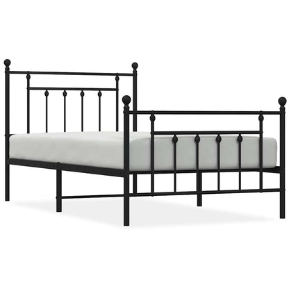 vidaXL Bed Frame | Black | Powder-coated steel | Single | Industrial | Bed Frame