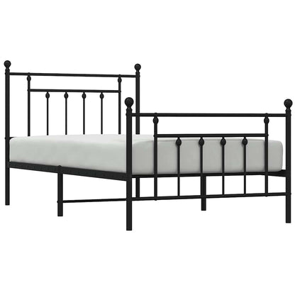 vidaXL Bed Frame | Black | Powder-coated steel | Single | Industrial | Bed Frame