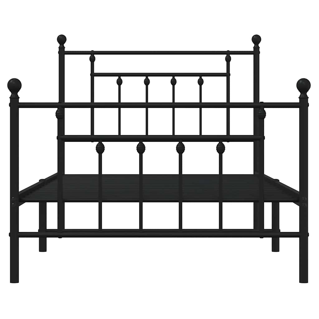 vidaXL Bed Frame | Black | Powder-coated steel | Single | Industrial | Bed Frame