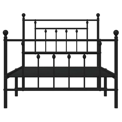 vidaXL Bed Frame | Black | Powder-coated steel | Single | Industrial | Bed Frame