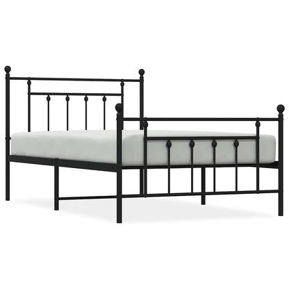 vidaXL Bed Frame | Black | Steel | Single | Industrial | Bed Frame | Rectangular