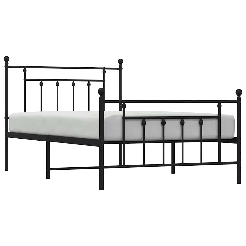 vidaXL Bed Frame | Black | Steel | Single | Industrial | Bed Frame | Rectangular