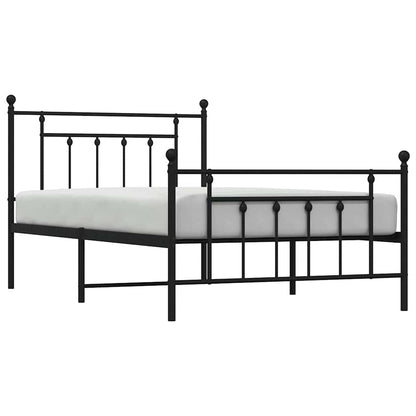 vidaXL Bed Frame | Black | Steel | Single | Industrial | Bed Frame | Rectangular