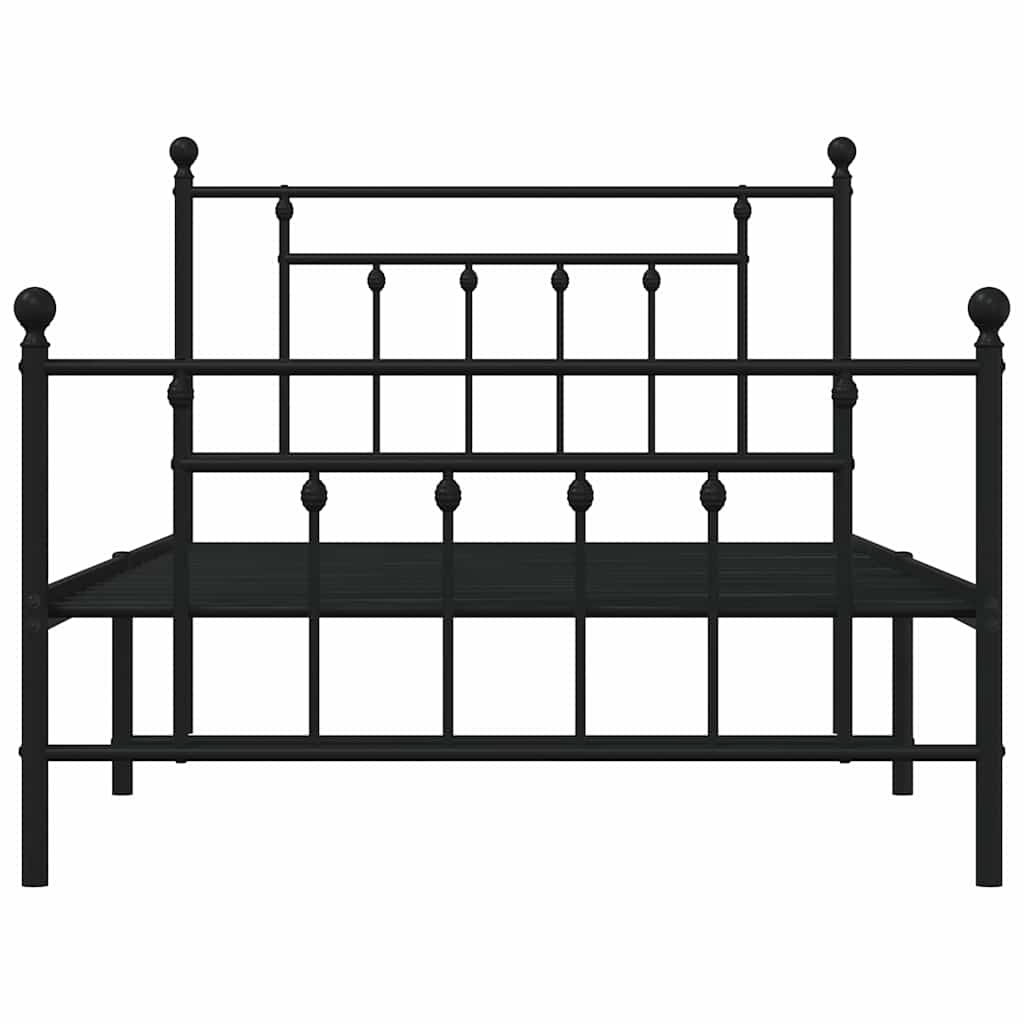 vidaXL Bed Frame | Black | Steel | Single | Industrial | Bed Frame | Rectangular