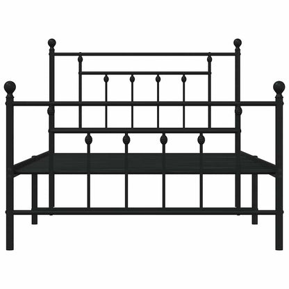 vidaXL Bed Frame | Black | Steel | Single | Industrial | Bed Frame | Rectangular