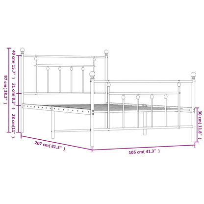 vidaXL Bed Frame | Black | Steel | Single | Industrial | Bed Frame | Rectangular