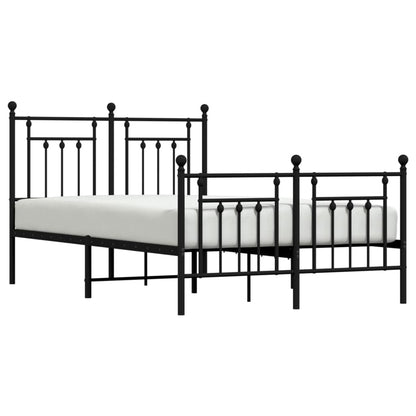 vidaXL Bed Frame | Black | Powder-Coated Steel | Double | Durable | Bed Frame